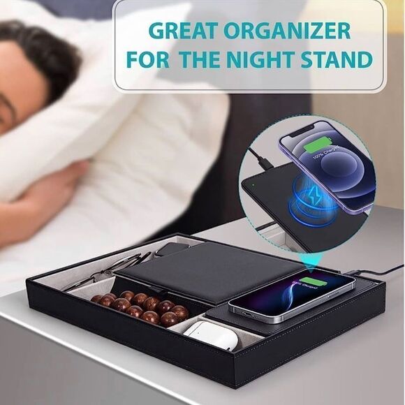 Nightstand organizing charging station.  Great gift for guys or gals (un… - Picture 10 of 11